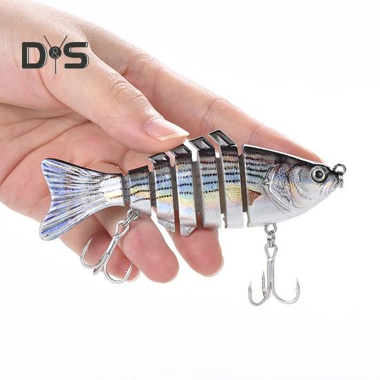 10CM/15.3G Multi-Jointed Fishing Lure with Hooks Realistic 7-Section Swimbait Plastic Artificial Bait Freshwater Saltwater Fishing Accessories