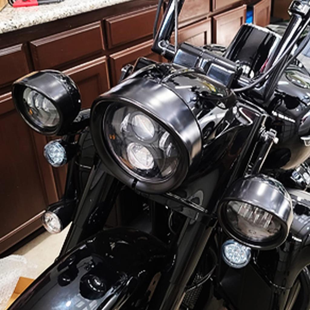 HDBUBALUS Motorcycle 4.5'' Auxiliary LED Fog Light Trim Ring Trim Ring Visor Bezel Cover