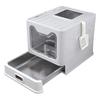 Stainless Steel Cat Litter Box Fully Enclosed Foldable Cats Sandbox Large Drawer Anti-splash Deodorizing Cat Toilet Easy Clean