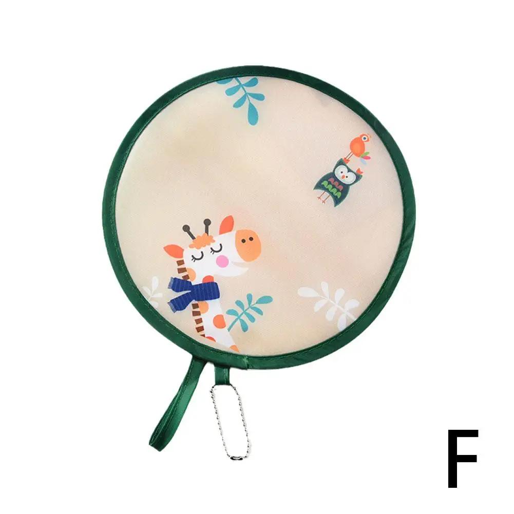 Mini Portable Folding Fan Portable Cartoon Pocket Cloth Embroidery Flower Silk Gift Round Fan Creative Fan Fans Foldable M3F5