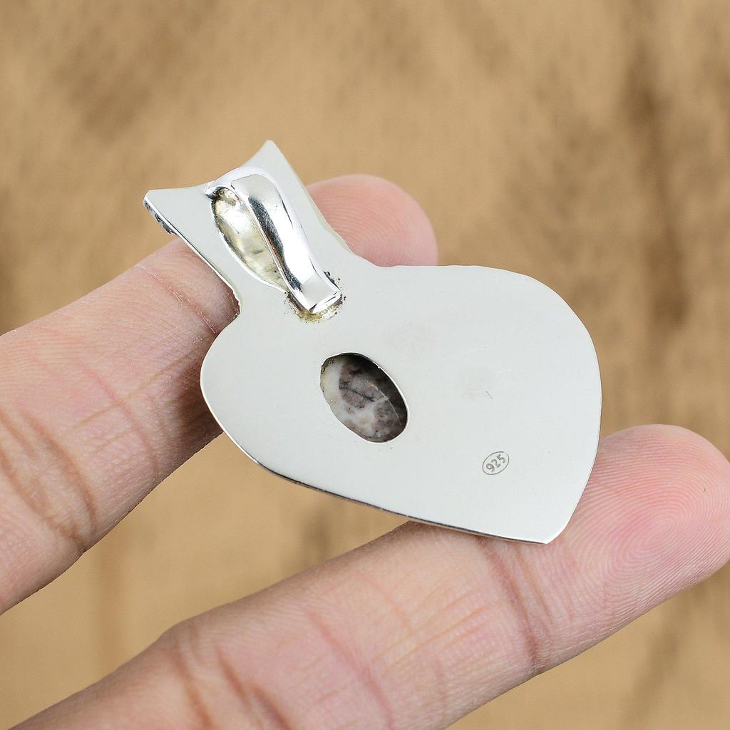 Womens Day Sale Sterling Silver Coconut Jasper Stone Birthday Handmade Pendant