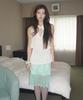 Myujeumyujieom Printed Midi Lace Skirt _Mint