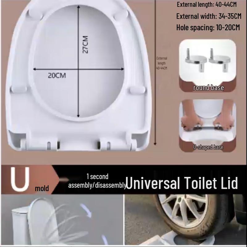 FEEGOO Universal U-Shaped Toilet Seat with Quick Install