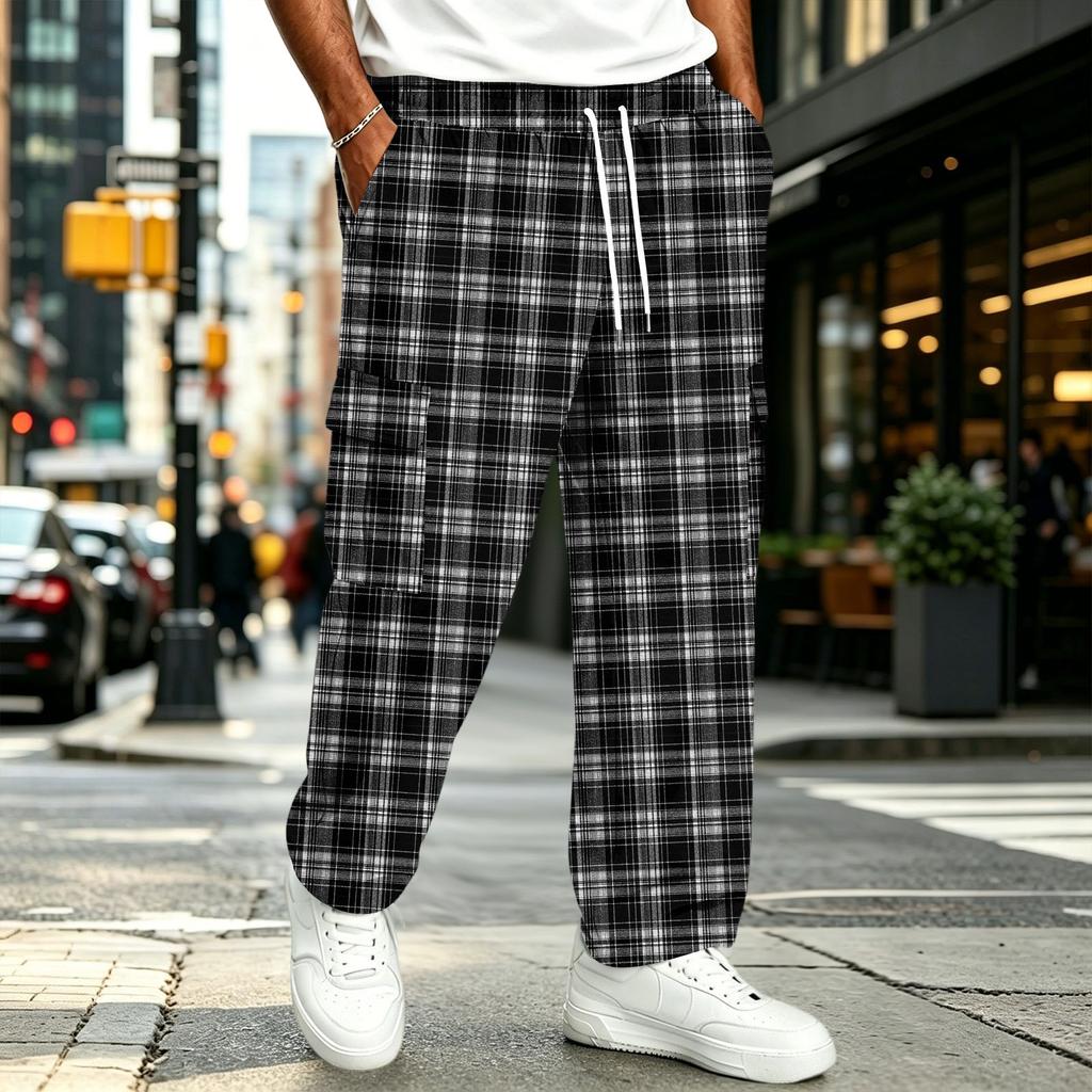 Men's Casual Straight-Leg Drawstring Jogger Pants for Commute and Sports