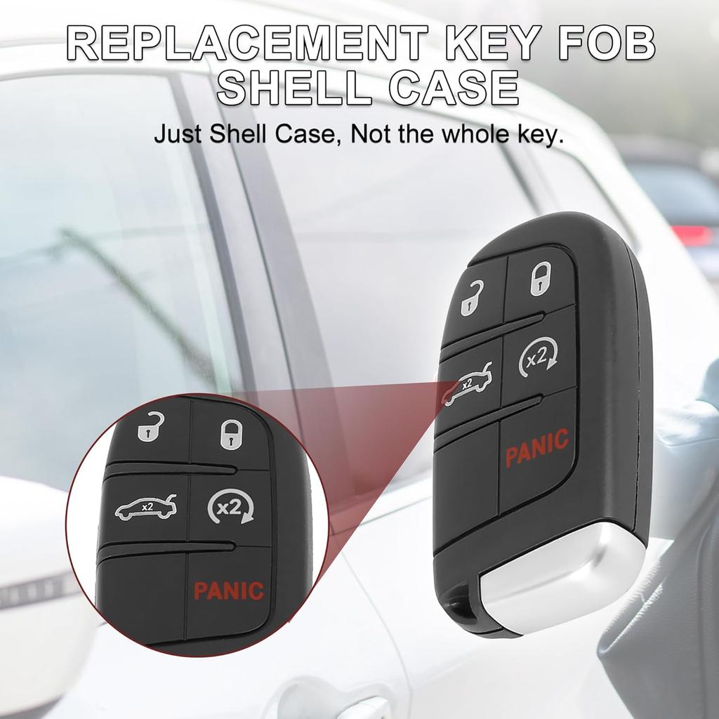 Key Fob Shell Case for Dodge Journey 2012-2016 5 Buttons Plastic Replacement | Keyless Entry Remote Control Key Shell Case 1 Pcs