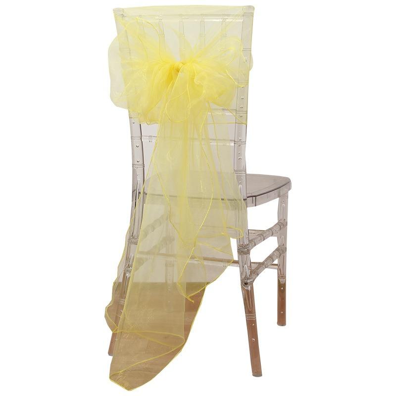 Sheer Organza Chair Sashes 275cm Wedding Chair Bows Back Veil Chair Cover Sashes for Bridal Shower Party Banquet Event 10Pcs Set