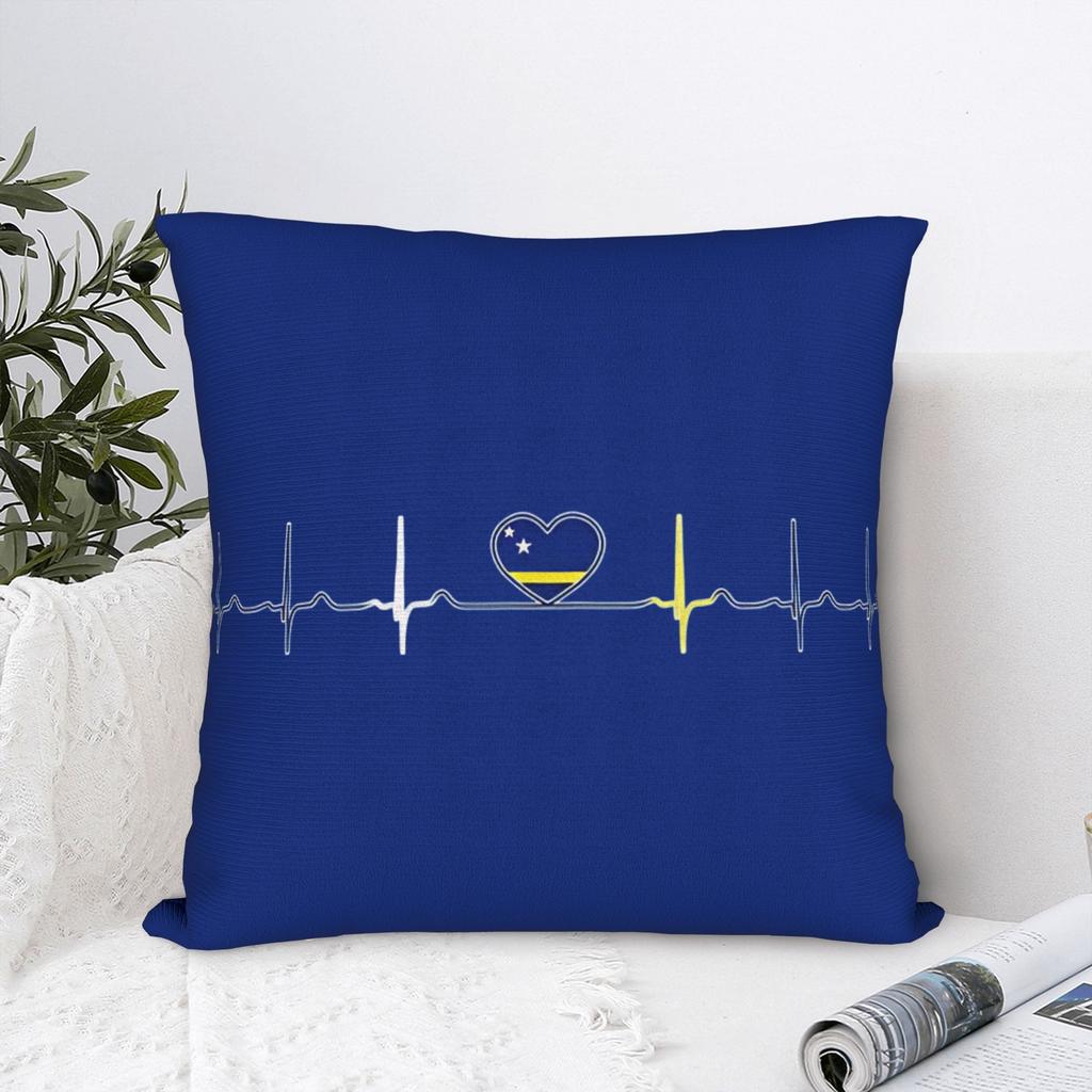 Curacao Flag Pride Soccer Square Pillow Cases Cushion Covers Novelty Zippered Decor Pillowcase for Sofa cm