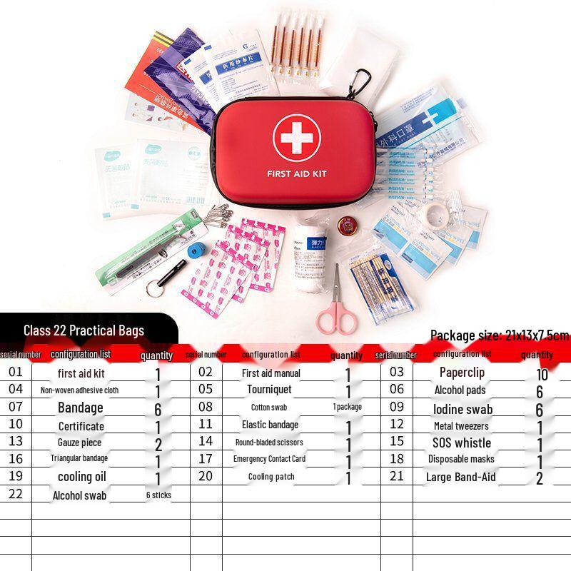 Portable Outdoor First Aid & Emergency Self-Rescue Kit