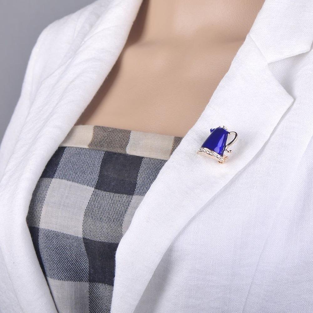 Blucome Καρφίτσες με κρύσταλλο στρας με γυαλιστερό σχήμα τσαγιέρα Καρφίτσες κοσμημάτων για γυναίκες