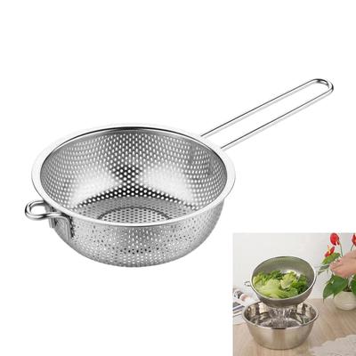 Premium Stainless Steel Colander Easy Cleaning Ergonomic Handle Portable Lightweight Strainer for Kitchen Tasks