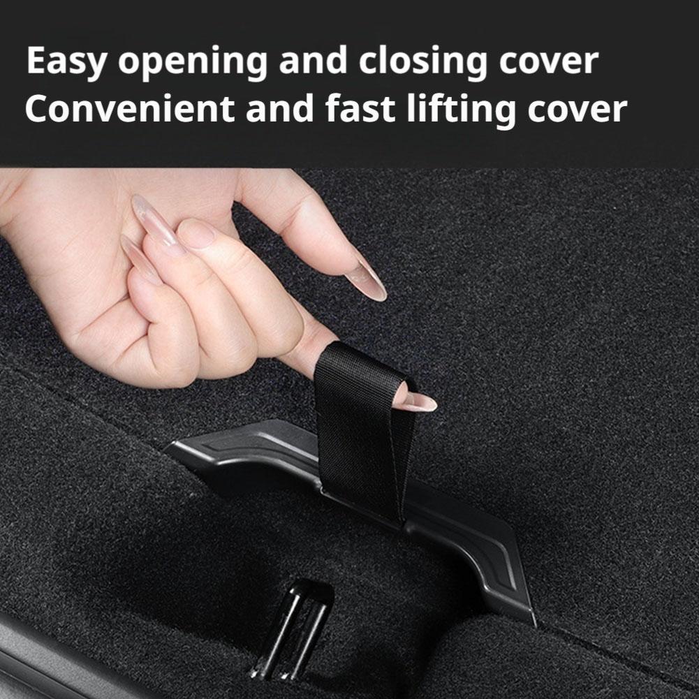 2pc Trunk Cover Handle For Tesla Model Y Juniper 2025 Rear Trunk Cover Tail Box Open Handle Rope Pull Strap Interior Accessories