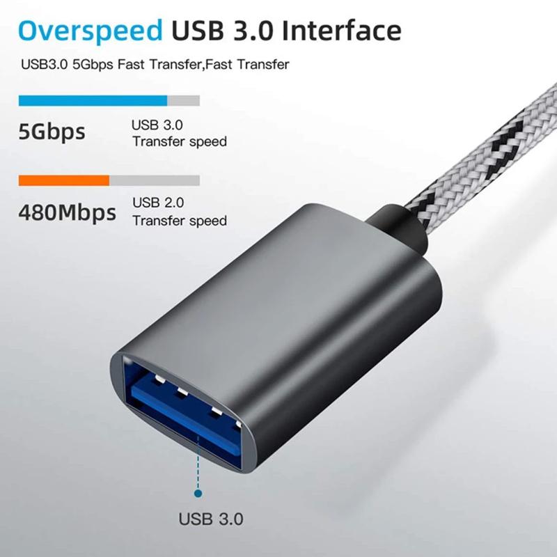 2 in 1 Type C And Micro V8 OTG Adapter Connector Cable For Samsung S10 Xiaomi Huawei Android Macbook Mouse Tablet PC USB-C Cord