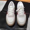 New Designer Men Genuine Leather Casual Shoes Fashion Striped Flat Skate Shoes Young Man Cool Sneaker