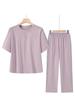 Women's Summer Round Neck Short Sleeve Sportswear Set: Two-Piece T-Shirt & Pants