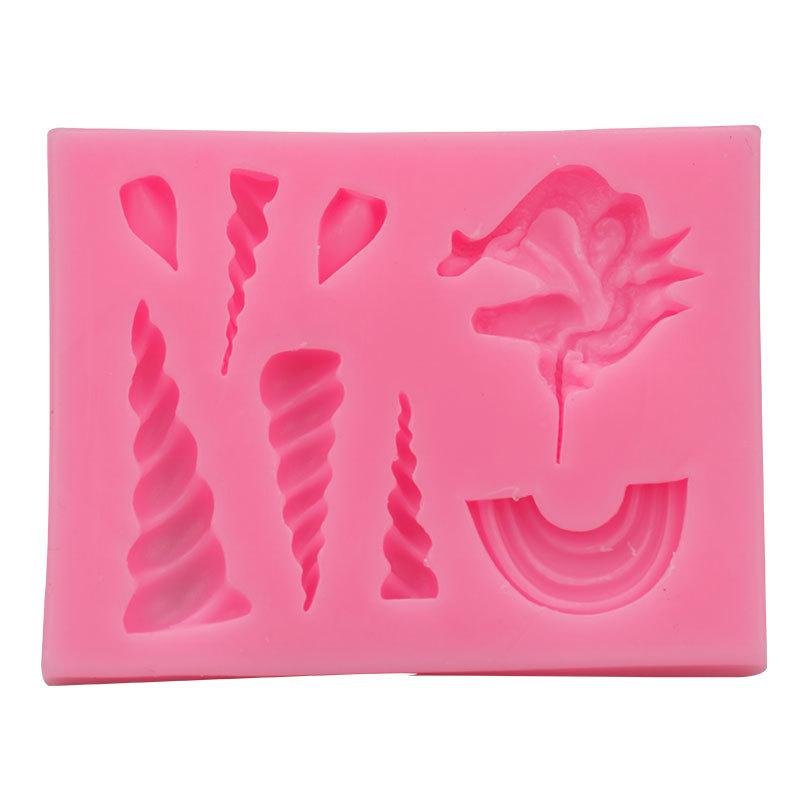 Jednorožec Cloud Horn Ear Silikonová forma Dětská narozeninová párty Pomůcky na zdobení dortů Pomůcky na cupcaky Fondant Formy na čokoládu