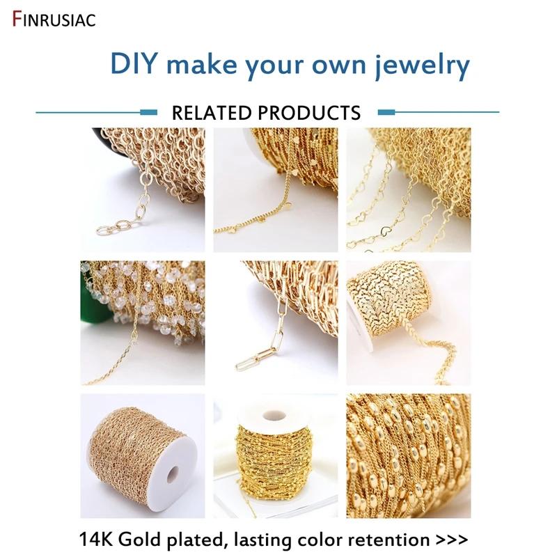 14k Gold Plated Brass 2/3/4/5.5mm Cable Link Chain Accessories For Jewellery Making, DIY Bracelet Necklace Chain Spool Wholesale