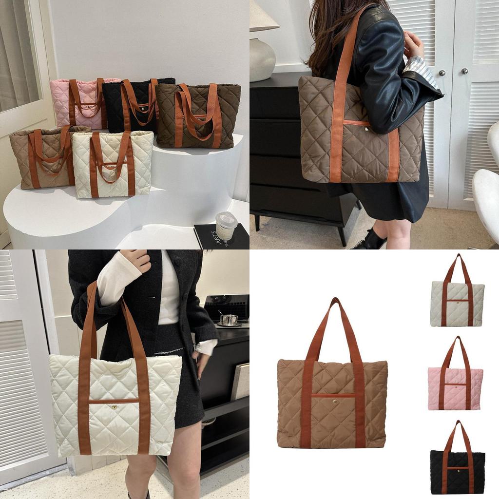 Urban Minimalist Fashionable Large Tote Bag For Women In Trendy Plaid Design Multiple Colors Available