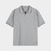 T-shirt à col ouvert rayé Weekhour Gris