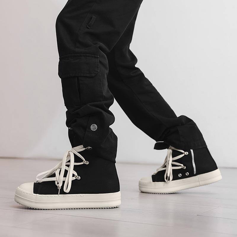 New men's platform heightening men's shoes casual high-top canvas shoes niche high street board shoes men X