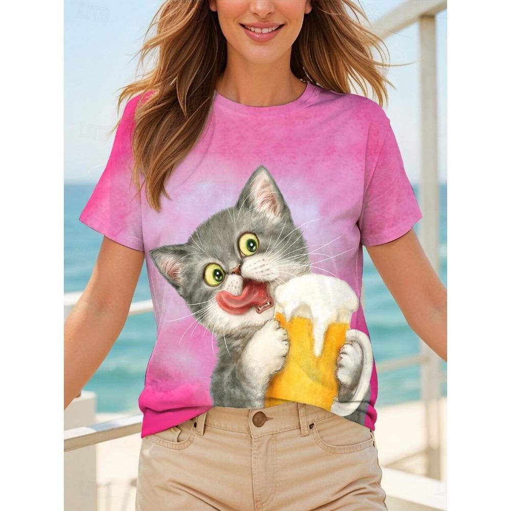 

Новая европейская и американская футболка с 3D-цифровой синей вставкой и принтом орла, женская, с круглым вырезом и коротким рукавом 6XL