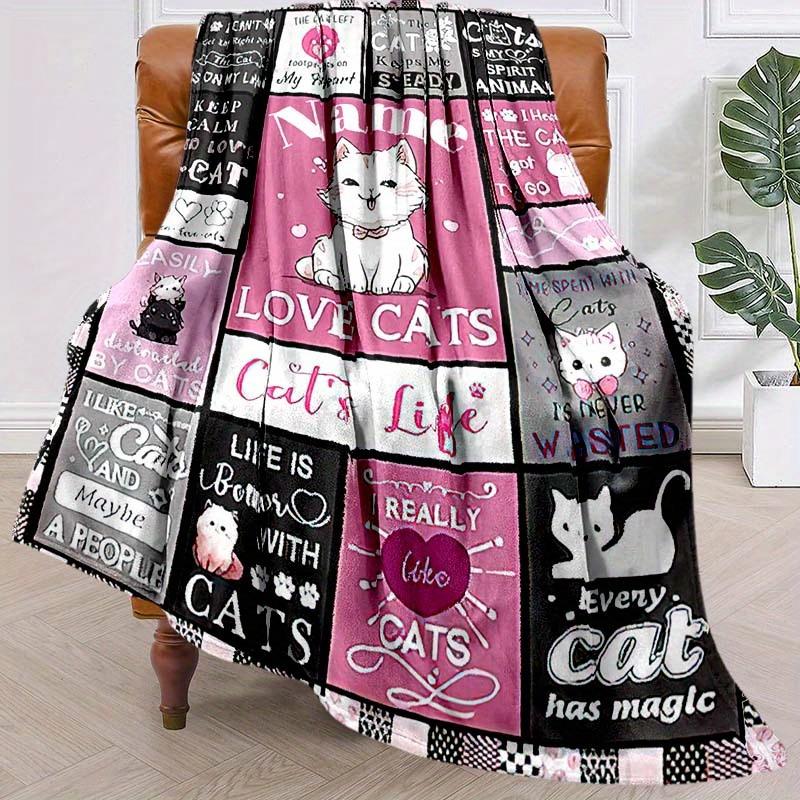 Like Cats Customize Your Name Blanket Warm Comfortable And Soft Blankets Are Suitable For Home Lunch Break Blanket Office Sofa Sofa Gift To Relatives