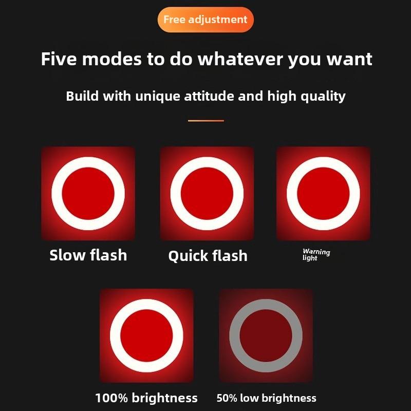 Heart ShapeLED Bike Light USB Rechargeable Bicycle Rear Light Waterproof MTB Tail light 5 Mode Cycling Night Safety Warning Lamp