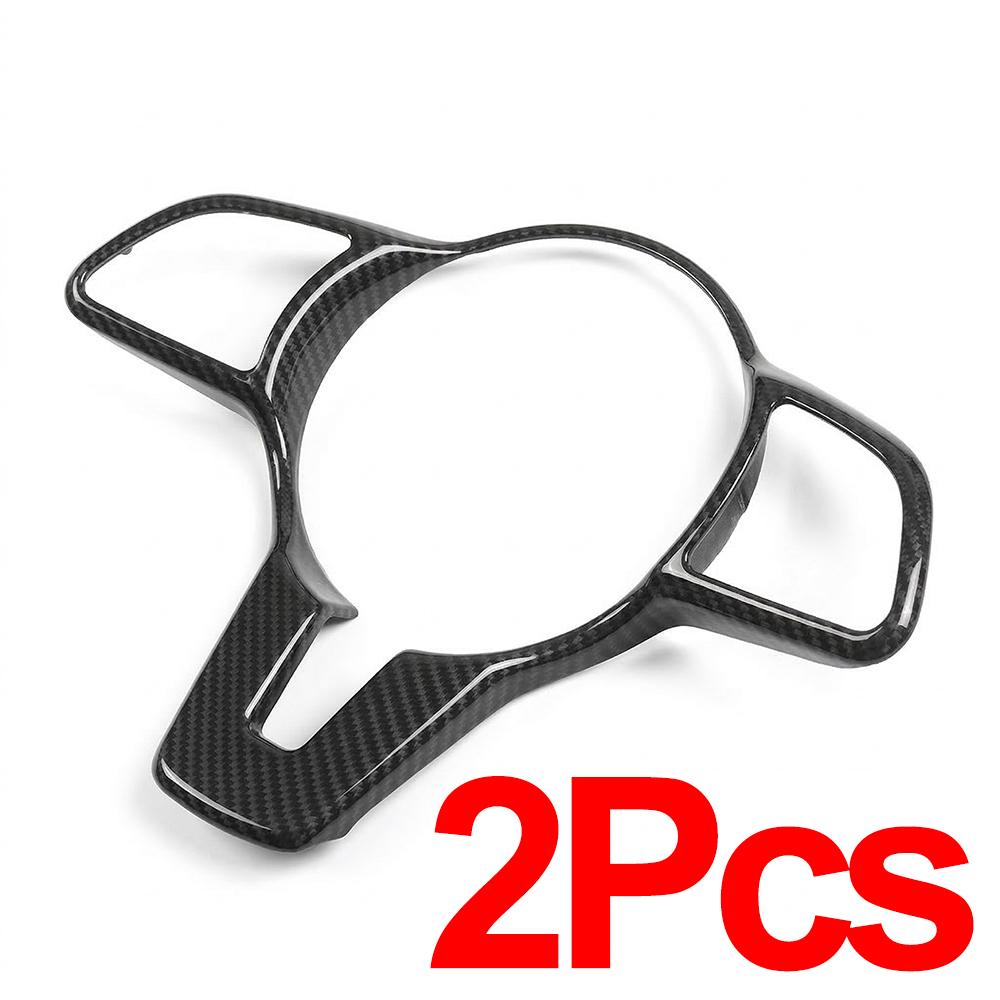 Steering Wheel Switch Panel Frame Trim Bright Black Carbon Fiber Pattern for Mercedes C E GLC GLA CLA GLS GLE Protective Cover