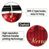 4Pcs Merry Christmas Shower Curtain Set with Non-Slip Bath Mat, Toilet Lid Cover, Contour Rug & 12 Hooks, Bathroom Decor
