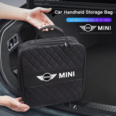 Bolsa de Almacenamiento de Cuero para Coche de Alta Capacidad Bolso de Mano para Maletero de Coche Accesorios Para MINI Cooper JCW Countryman Clubman Cabrio Paceman Coupe