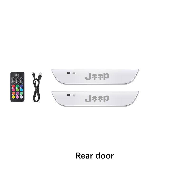 

Car LED Wireless Threshold Light For Jeep Grand Cherokee XJ SRT Renegade Compass Wrangler JK TJ Patriot Trail Hawk Accessories