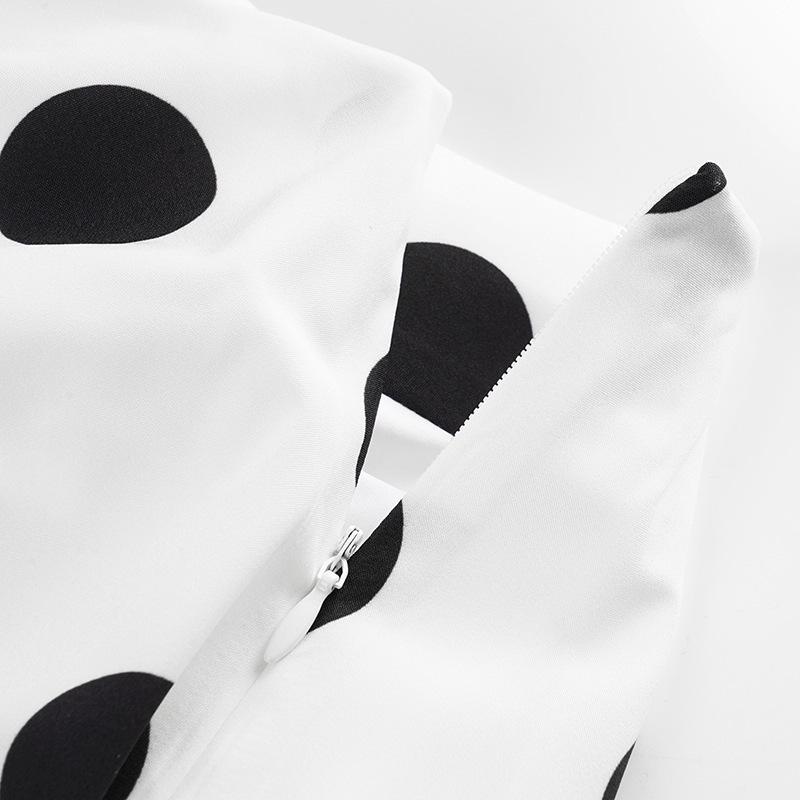 Hepburn Style French Elegance Polka Dot A-line Midi Skirt - Autumn Fashion, Loose Low-Waist Design for Women