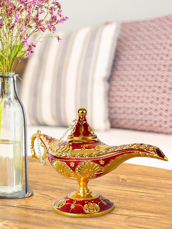 Vintage Aladdin Lamp Retro Legend Lamp European Retro Wishing Lamp Tabletop Decor Accessory for Home Party And Wedding