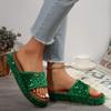 Fashion New Summer Slippers Women Fashion Round Head Open-toe Sequin Cloth Thick Soled Anti-slip Wear-resistant Sandals