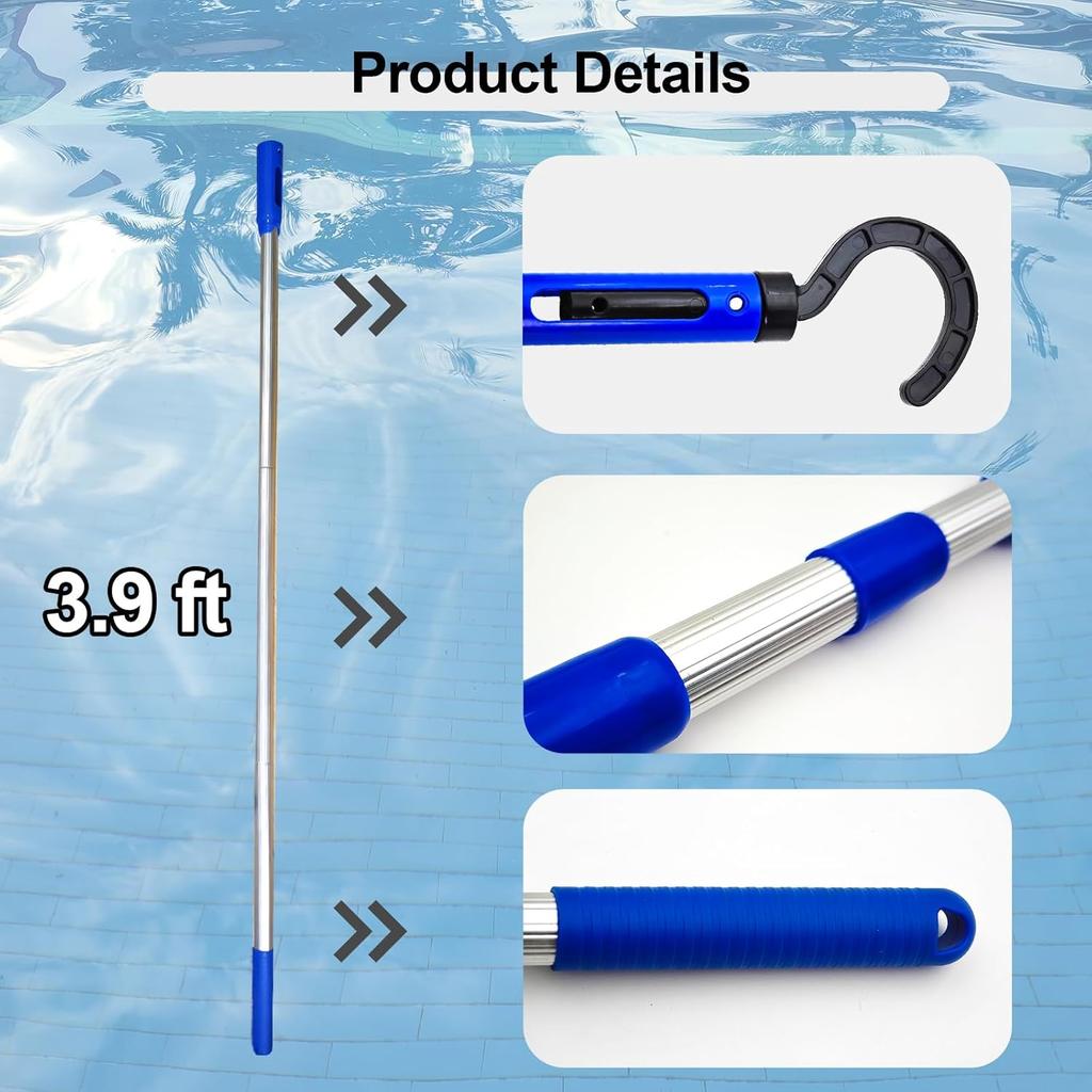 Hook for All Robotic Pool Cleaner with Swimming Pool Pole, Accessories Hook Customized for Pool Vacuum Robot Including Cordless,above Ground and