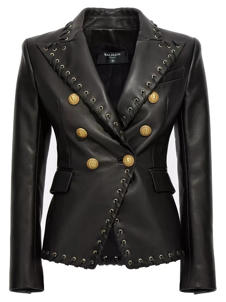 Soft Leather Formal Black New Women's Genuine Causal Blazer Handmade Lambskin