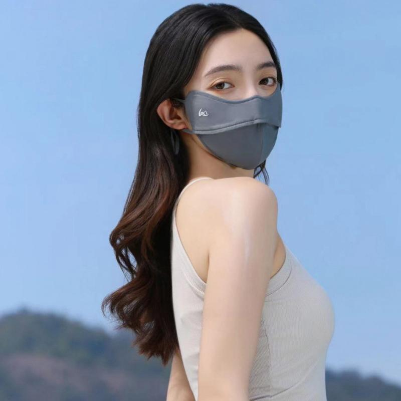 

Cycling Ice Silk Face Mask Anti-Uv Sun Protection Summer Unisex Adjustable Breathable Bandana Hunting Running Sport Mask Scarf темно-сірий