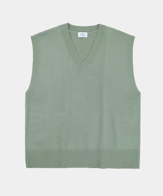 Lettercomo City Boy V-Neck Knit Vest_Mint