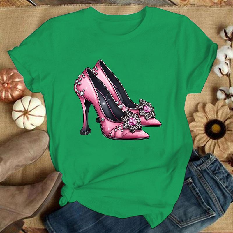 

Модная унисекс футболка с принтом розового высокого каблука, летние топы, футболки(Премиум-футболка) 4XL