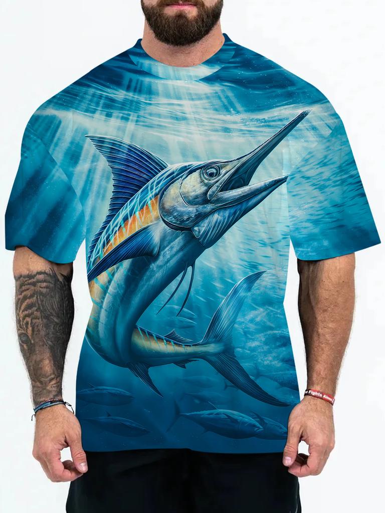New 3D Digital Printed Summer Fashion Men's T-shirt with Animal and Character Patterns Large Size T-shirt