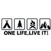 Naklejka odblaskowa na samochód Uniwersalna naklejka na samochód Motocykl Body One Life Live It English Naklejka na okno samochodu Wzór kempingowy Naklejka odblaskowa