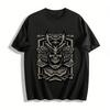 Vintage Dark Samurai Skull Print Mens Casual Short Sleeve Tee Pure Cotton T-shirt