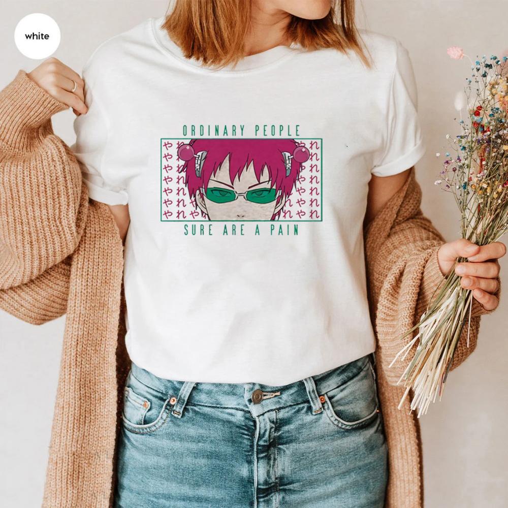 

SAIKI KUSUO Y2k T-Shirt The Disastrous Life of Saiki K Unisex printed short Good Vibes sleeves anime Harajuku commuter shirt 4XL