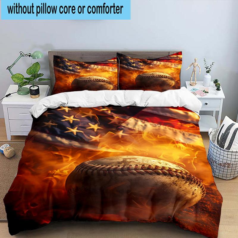 Sports Ball football Pattern 3pcs Bedding,Including 1pc Duvet Cover And 2pcs Pillowcases Perfect for Christmas,Ideal for Bedroom, Dormitory