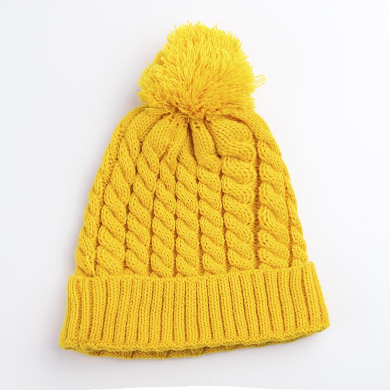 Cute Winter Custom Kids Beanie Hat High Quality Fashion Promotional Custom Embroidery Knitted Hat Solid Color Beanie Hat Style 4