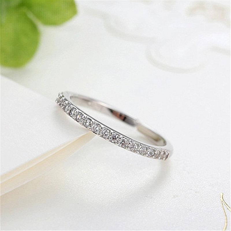 Classic Couple Ring Opening Simple and Versatile Single Row Zirconium Ring Ring Fashion Zircon Ring Bracelet