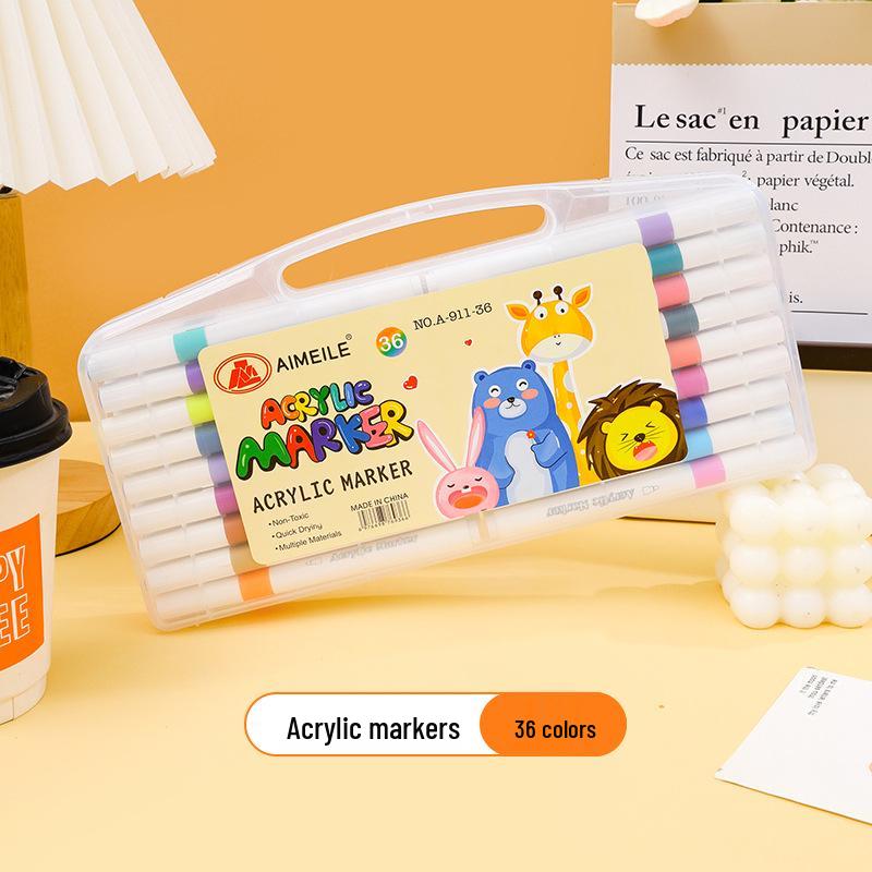 Quick-Drying, Stackable Acrylic Markers for Children's DIY Doodling