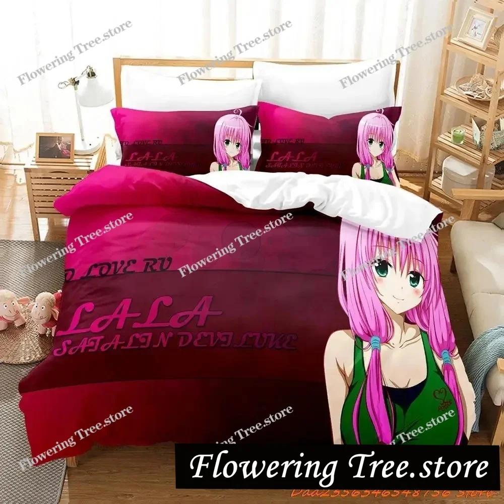 Постельное белье Love Ru Односпальное Полуторное Двуспальное Евро Размер Кинг-Сайз Комплект для Спальни Взрослого Ребенка Пододеяльник Комплекты 3D Печать Аниме Комплект Простыней