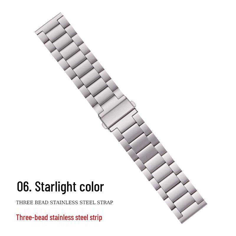 Cinturino in Acciaio a Tre Maglie Compatibile per Apple Watch, iWatch, Samsung e Smartwatch Huawei.