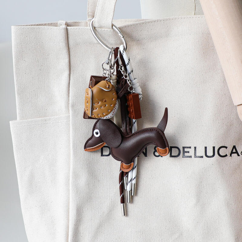 Dachshund puppy keychain set