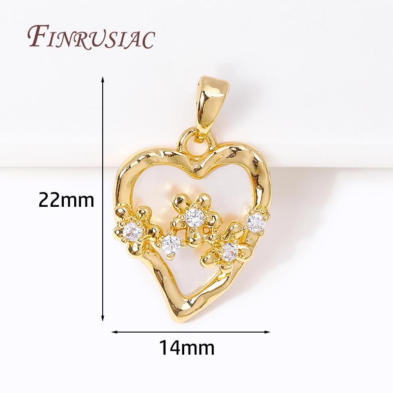 18K Gold Plated Abalone Shell Pattern Round/Heart Charms Dragonfly Pendant For Necklace Supplies DIY Jewelry Making Accessories